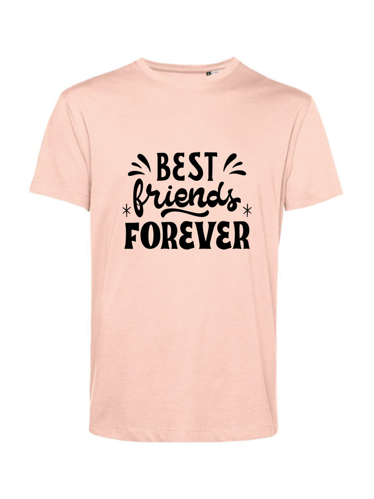 Maglietta rosa tenue con scritta Best Friends Forever