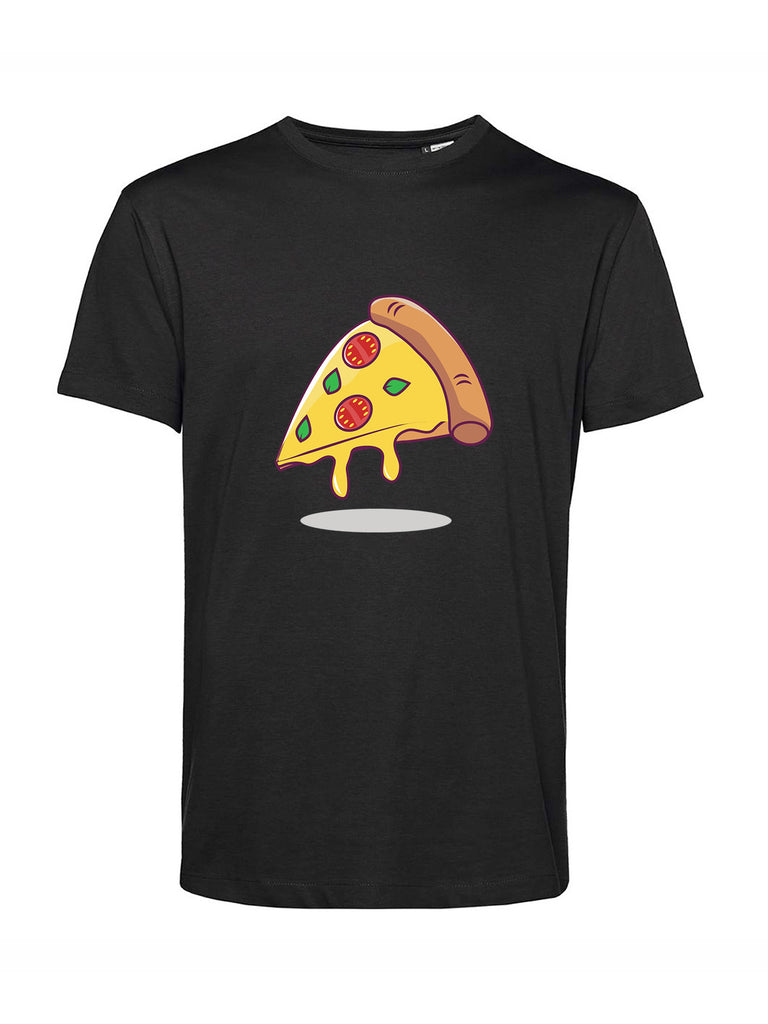 Maglietta pizza su fondo nero